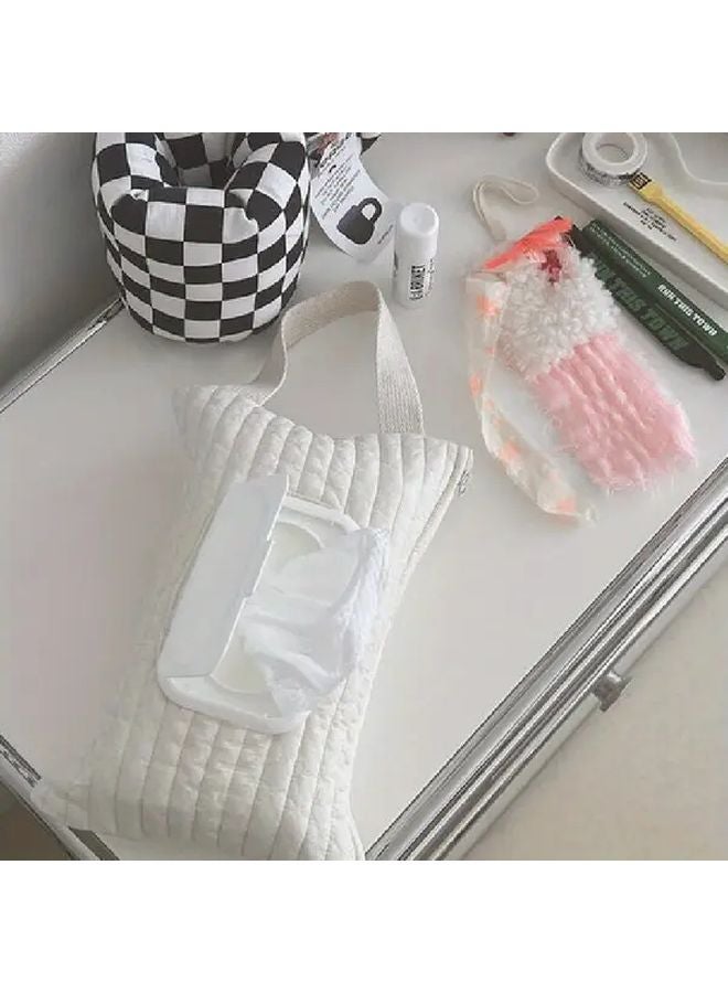 وايت ويف بوينت كار مناديل مبللة حقيبة غطاء قلاب العلوي منظم السفر المحمول - Image 3