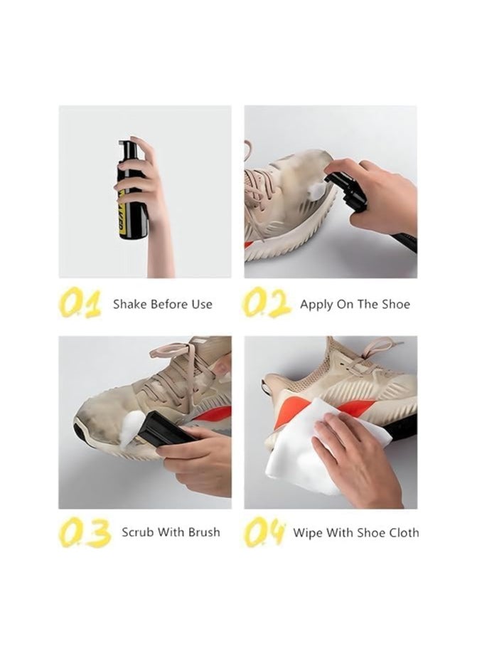 Generic - Shoe Cleaner Kit for Sneaker, Water-Free Foam Sneaker Cleaner 5.3Oz with Shoe Brush and Shoe Cloth - Image 1