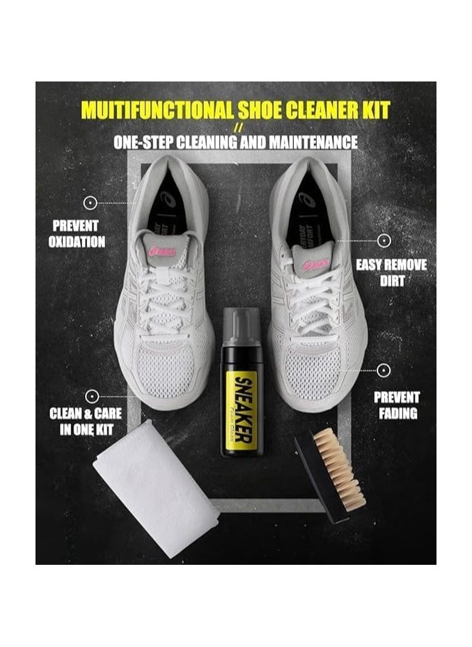Generic - Shoe Cleaner Kit for Sneaker, Water-Free Foam Sneaker Cleaner 5.3Oz with Shoe Brush and Shoe Cloth - Image 1