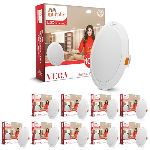 Murphy Aluminium 10-Watt Vega Round Led Panel Ceiling Light (Cool White, Pack Of 10) - Image 1