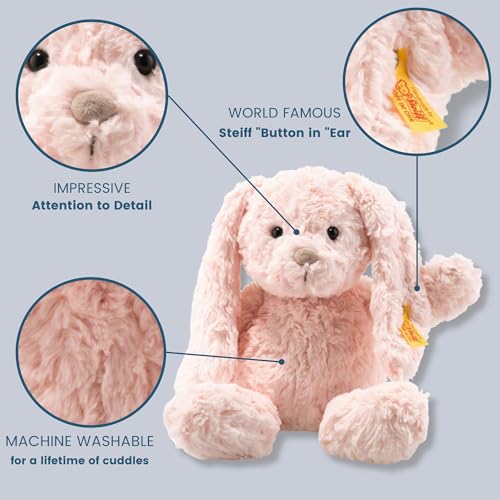 Steiff Pink Rabbit with Long Floppy Ears Plus Stuffed Animal Toy Friend 12 - Image 5