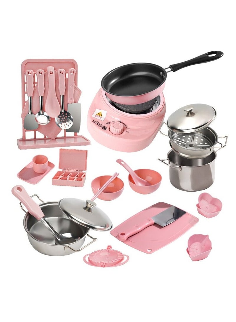 Real Cooking Toy Children's Mini Kitchen Complete Cooking Girl Small Kitchen Set Real Cooking Food Set for Kids Assorted Items