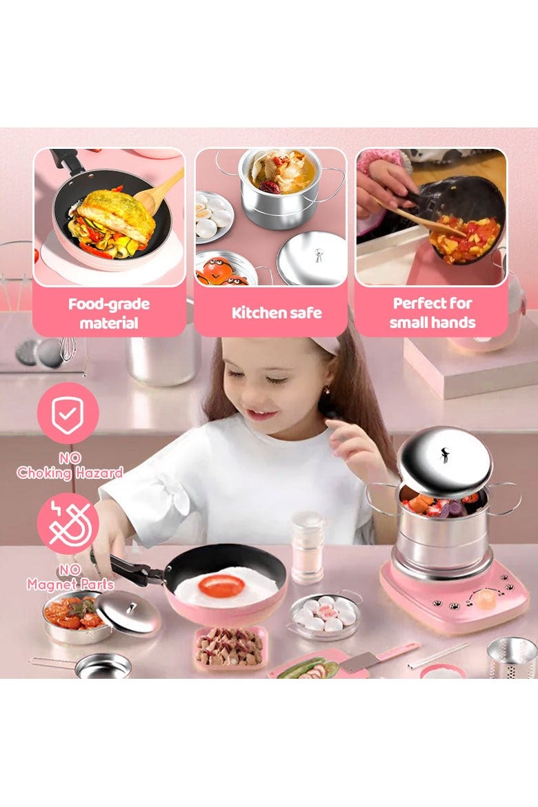 Real Cooking Toy Children's Mini Kitchen Complete Cooking Girl Small Kitchen Set Real Cooking Food Set for Kids Assorted Items