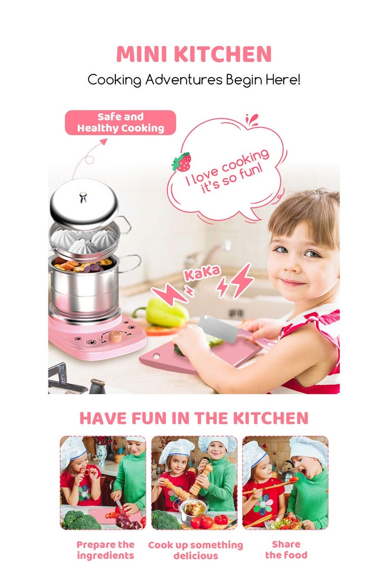 Real Cooking Toy Children's Mini Kitchen Complete Cooking Girl Small Kitchen Set Real Cooking Food Set for Kids Assorted Items