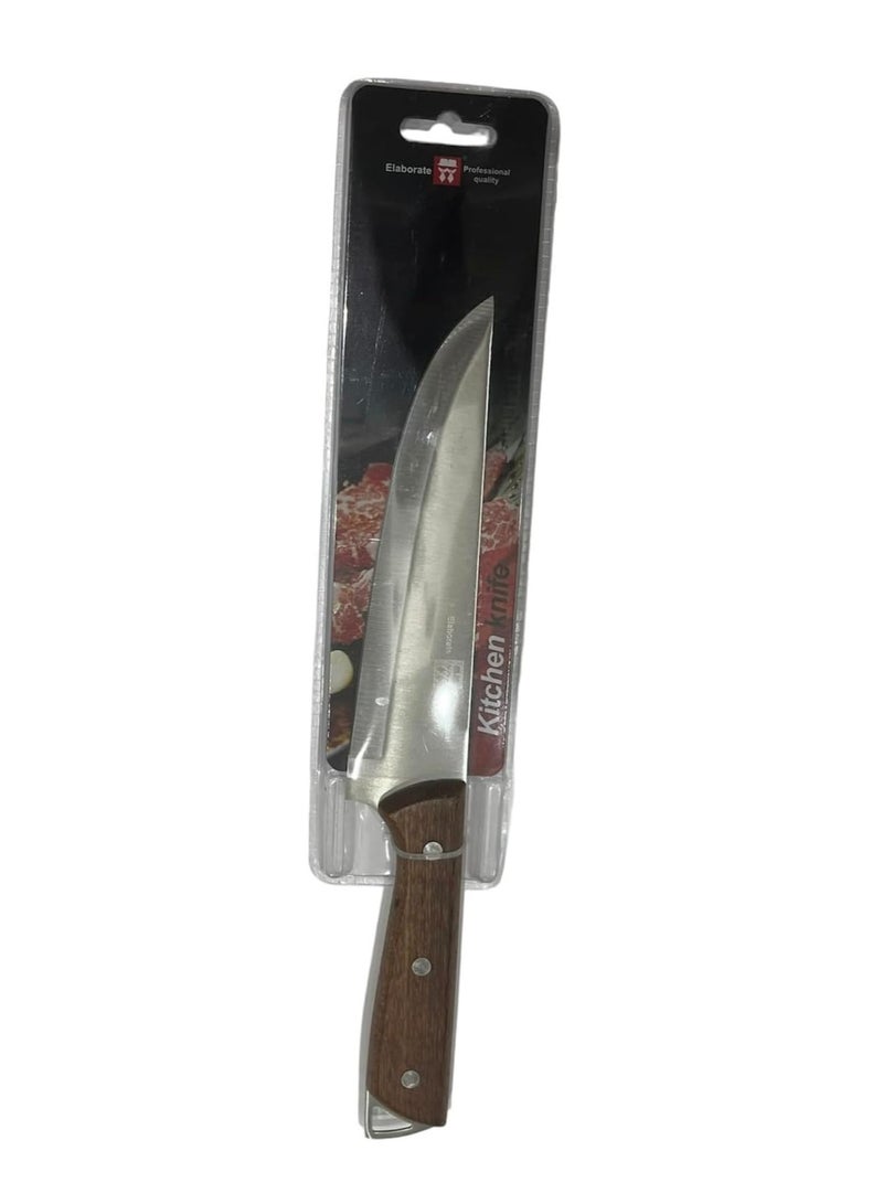 Kitchen knife with wooden handle (length: 17) for cutting meat, vegetables and cheese - Image 2
