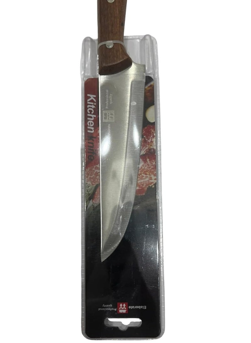 Kitchen knife with wooden handle (length: 17) for cutting meat, vegetables and cheese - Image 4