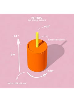 Avanchy Avanchy Silicone Training Sippy Cup with Straw Lid – Tiny Cup for Babies 6+ Months to Toddlers 1 Year Old – 5 oz Infant Water Cup for Baby Led Weaning, Blue  - Image 2