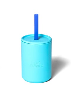 Avanchy Avanchy Silicone Training Sippy Cup with Straw Lid – Tiny Cup for Babies 6+ Months to Toddlers 1 Year Old – 5 oz Infant Water Cup for Baby Led Weaning, Blue  - Image 1