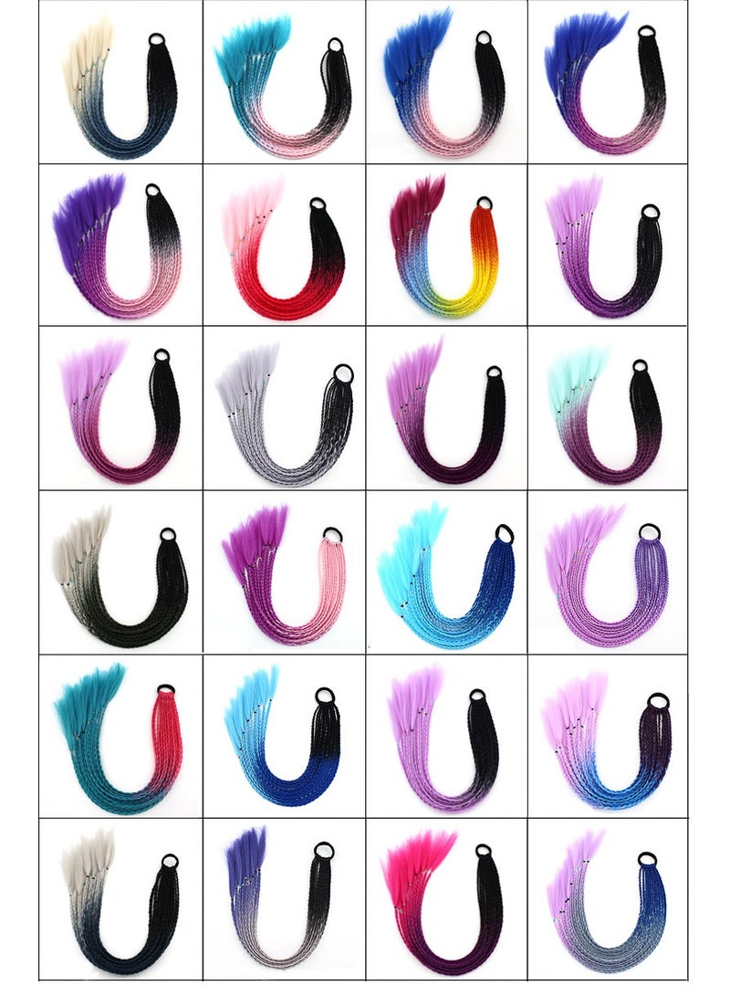 Colorful braids ponytail wig dreadlocks personality headwear - Image 4