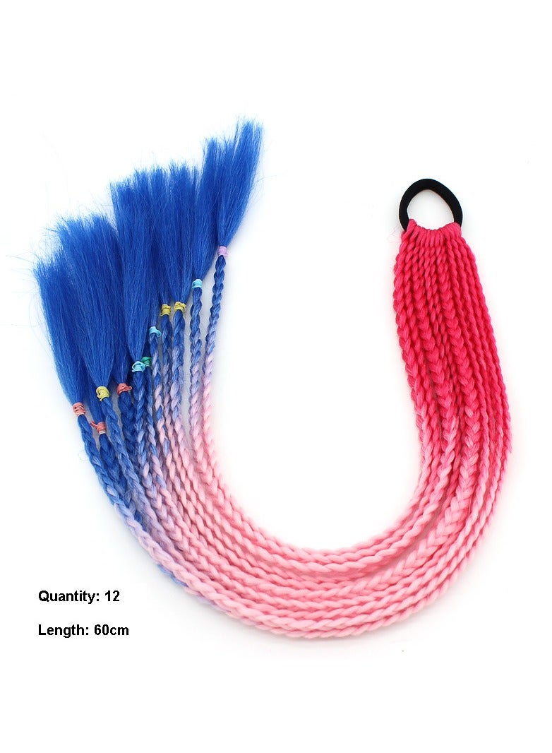 Colorful braids ponytail wig dreadlocks personality headwear - Image 1
