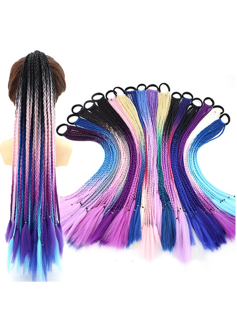 Colorful braids ponytail wig dreadlocks personality headwear - Image 2