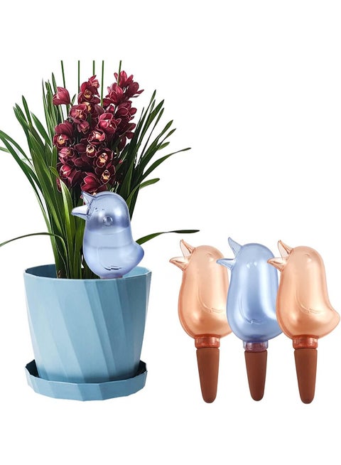 3 Pack Self Watering Spikes，Indoor Plant Watering Globes，Bird Shape Automatic Irrigation Spikes，Plant Watering Devices （Red+Blue+Red）