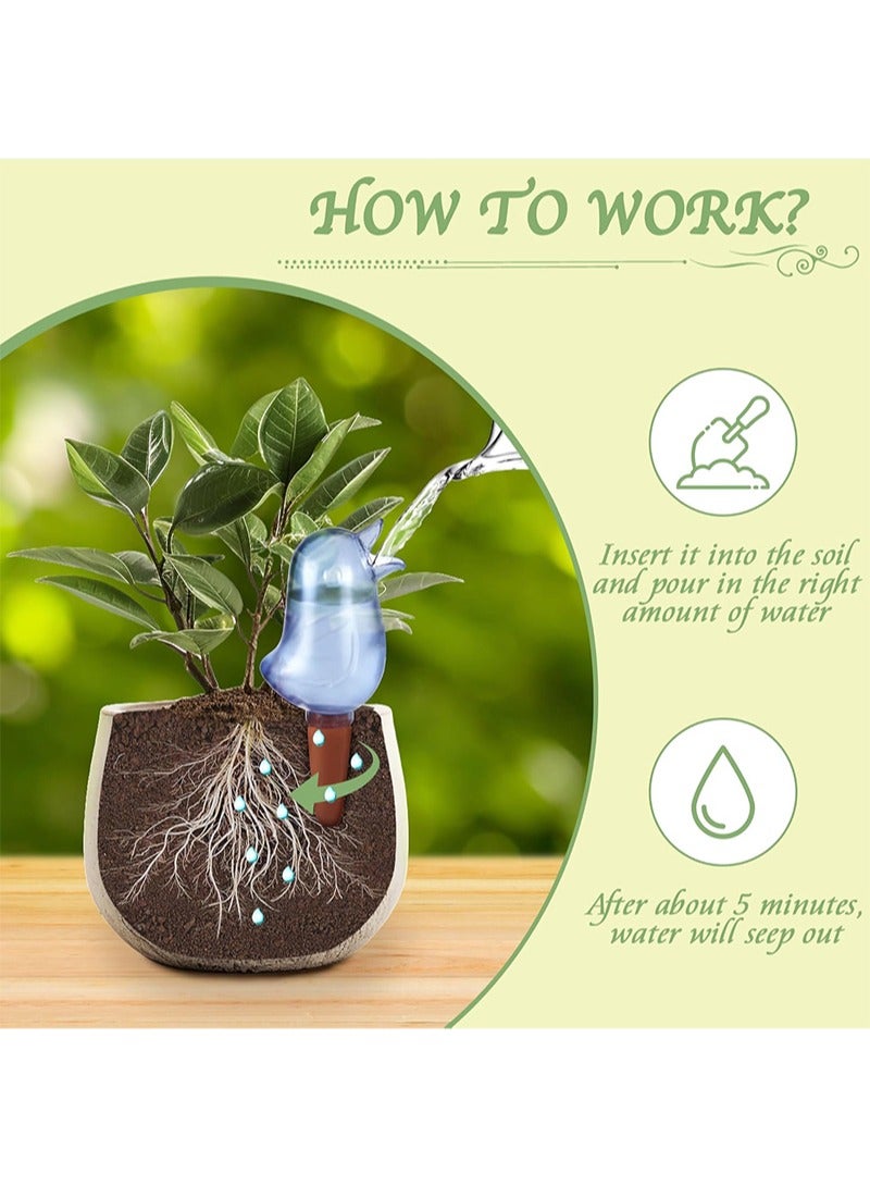 ايكانبو مجموعة من 3 مسامير ري ذاتية، كرات ري للنباتات الداخلية، مسامير ري أوتوماتيكية على شكل طائر، أجهزة ري للنباتات (أحمر + أزرق + أحمر) - Image 2