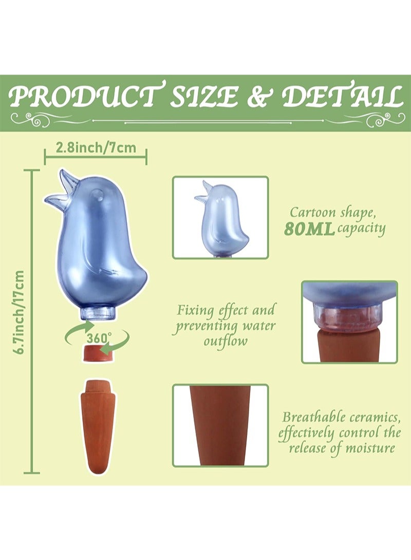 ايكانبو مجموعة من 3 مسامير ري ذاتية، كرات ري للنباتات الداخلية، مسامير ري أوتوماتيكية على شكل طائر، أجهزة ري للنباتات (أحمر + أزرق + أحمر) - Image 3