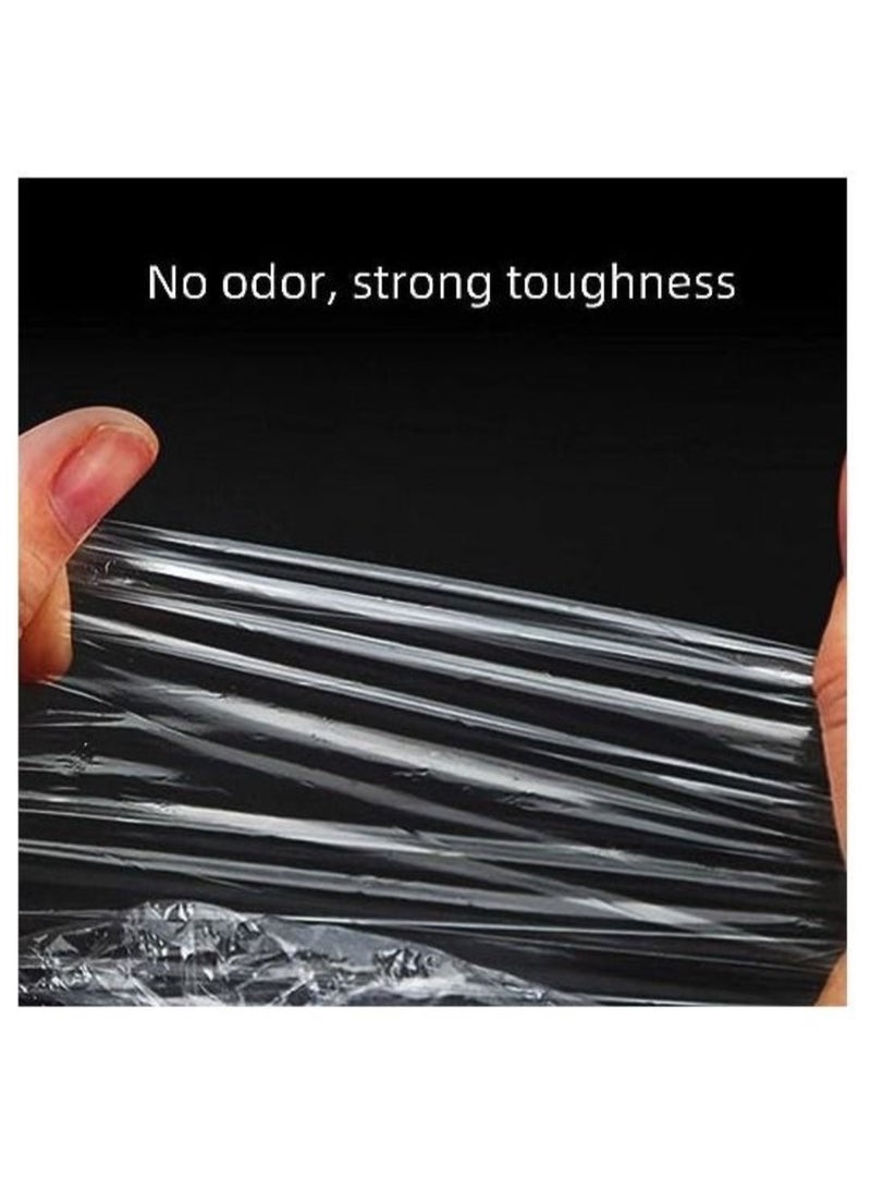 200Pcs Disposable Food Cover Plastic Wrap Elastic Fresh Keeping Bags Food Lids For Fruit Bowls Cups Stretch Lids for Containers Caps Fridge Storage Kitchen Transparent Saver Bag  - Image 4