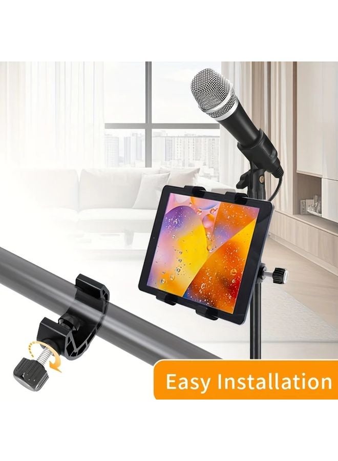 Black 360 Degree Rotating Microphone Stand For Tablet Smartphone Live Streaming - Image 4