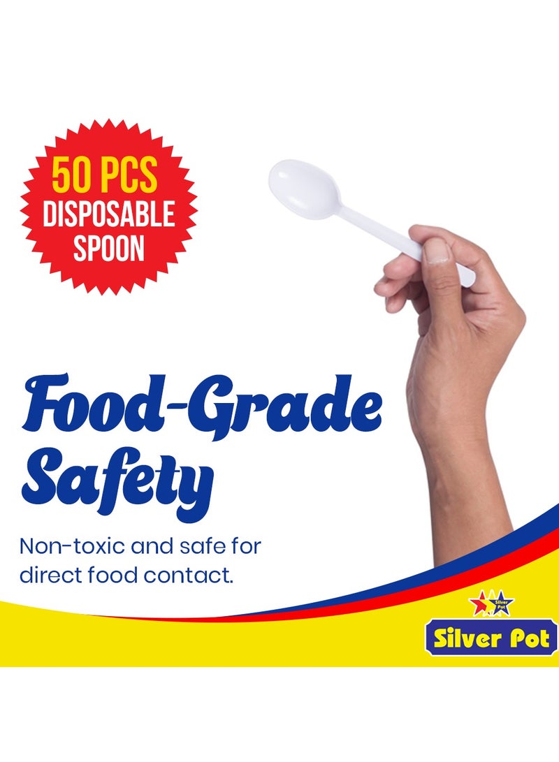 سيلفر بوت مجموعة النزهة والشواء - تتضمن 10 حاويات من الألومنيوم بأغطية (750 مل)، و5 حاويات شفافة (750 مل)، و3 أطباق، و50 ملعقة - خالية من مادة BPA، مثالية للمناسبات الخارجية - Image 3