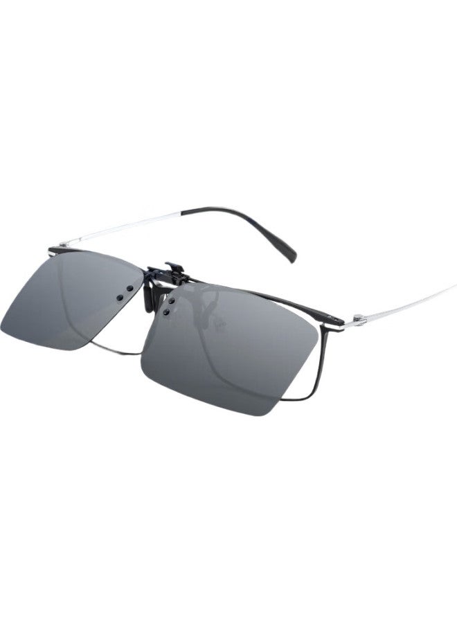 Mimikawa Polarized Sunglasses Clip-On, Square Frame, Sun Protection, Anti-Glare, Uv Protection, Night Vision Yellow - Image 1