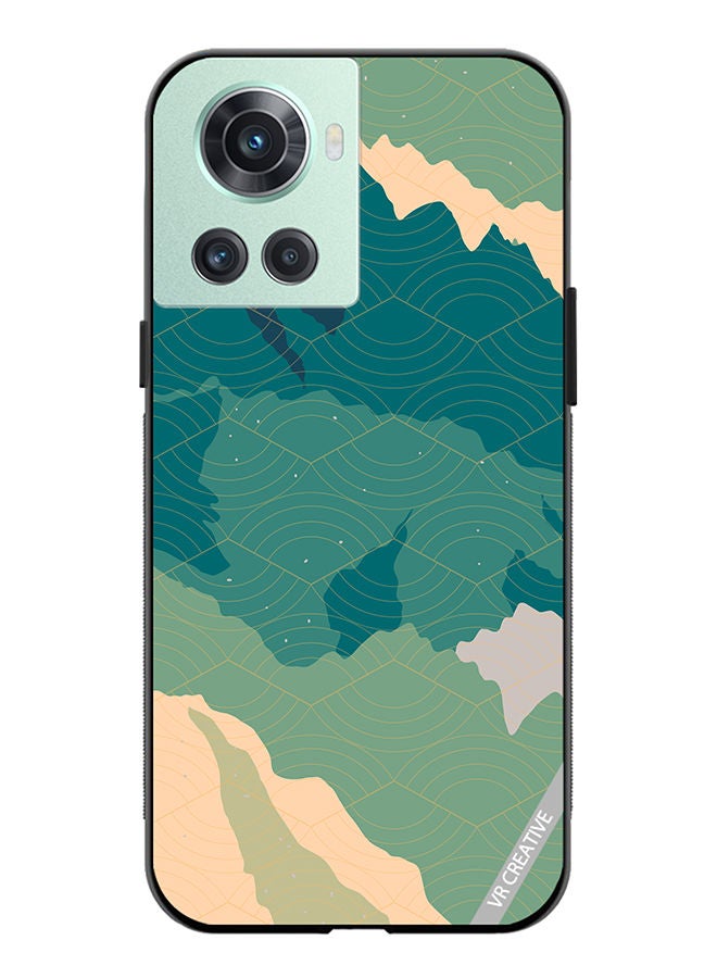 VR CREATIVE Protective Case Cover For OnePlus 10R Line Art Landscape Design Multicolour - Image 1