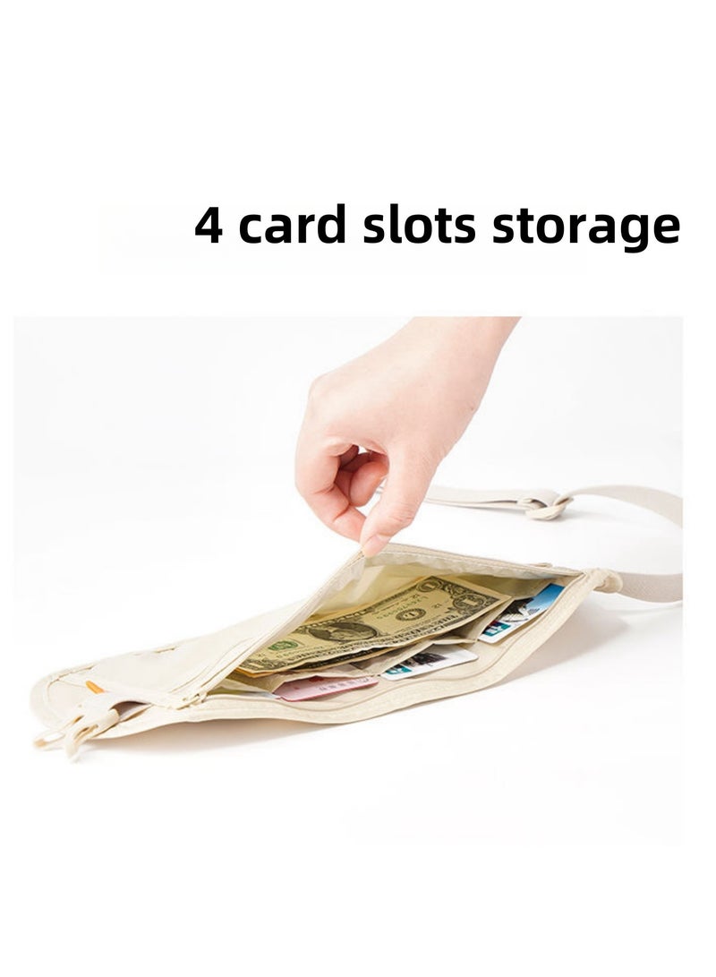 NOVOLAN Close-Fitting Waist Pack, Anti-Theft Bag, Close-Fitting Waist Bag For Traveling Abroad, Sports Neutral Thin Invisible Passport Bag, Anti-Theft Wallet, Lightweight And Concealable (khaki)