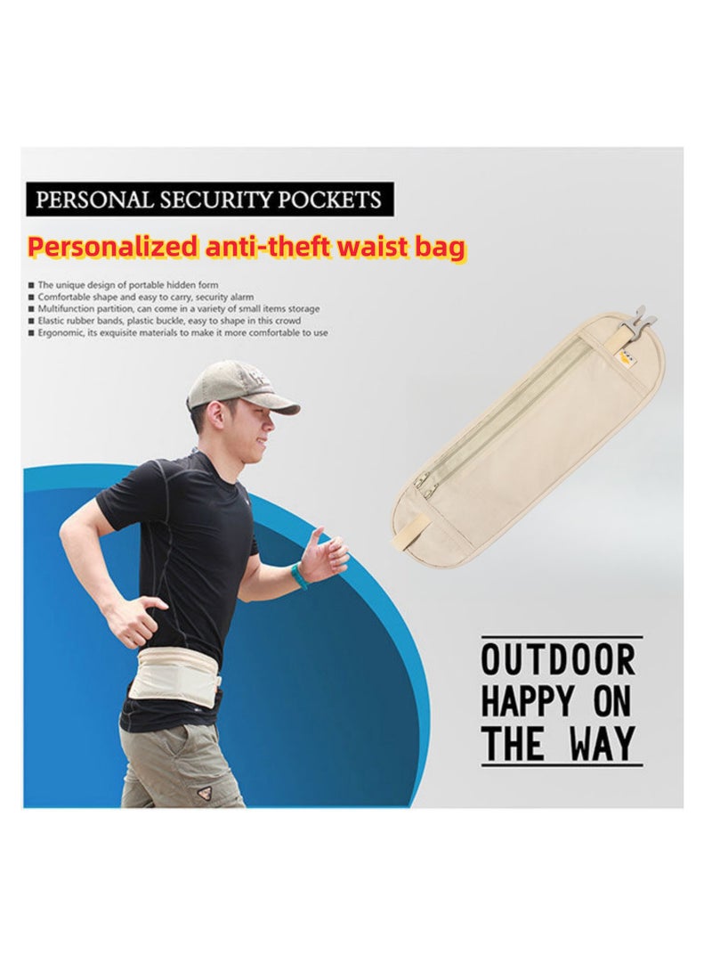 NOVOLAN NOVOLAN Close-Fitting Waist Pack, Anti-Theft Bag, Close-Fitting Waist Bag For Traveling Abroad, Sports Neutral Thin Invisible Passport Bag, Anti-Theft Wallet, Lightweight And Concealable (khaki)  - Image 3