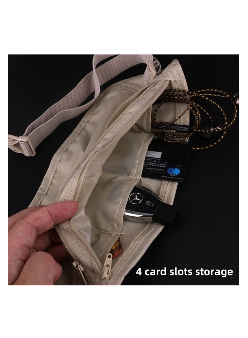 NOVOLAN Close-Fitting Waist Pack, Anti-Theft Bag, Close-Fitting Waist Bag For Traveling Abroad, Sports Neutral Thin Invisible Passport Bag, Anti-Theft Wallet, Lightweight And Concealable (khaki)