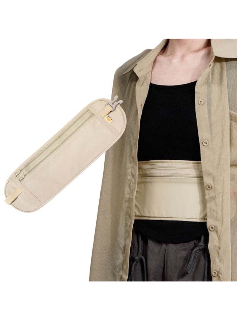 NOVOLAN NOVOLAN Close-Fitting Waist Pack, Anti-Theft Bag, Close-Fitting Waist Bag For Traveling Abroad, Sports Neutral Thin Invisible Passport Bag, Anti-Theft Wallet, Lightweight And Concealable (khaki)  - Image 1