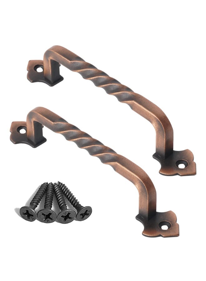 LAMAY 2 Pack Barn Door Pull Handle Hardware for Wooden Garden Gate Shed Cabinet Door (Bronze) - Image 1