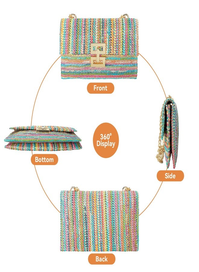 Gets Straw Clutch, Straw Clutch Women Hand-woven for Summer Beach Envelope Clutch Purse Wallet - Image 4