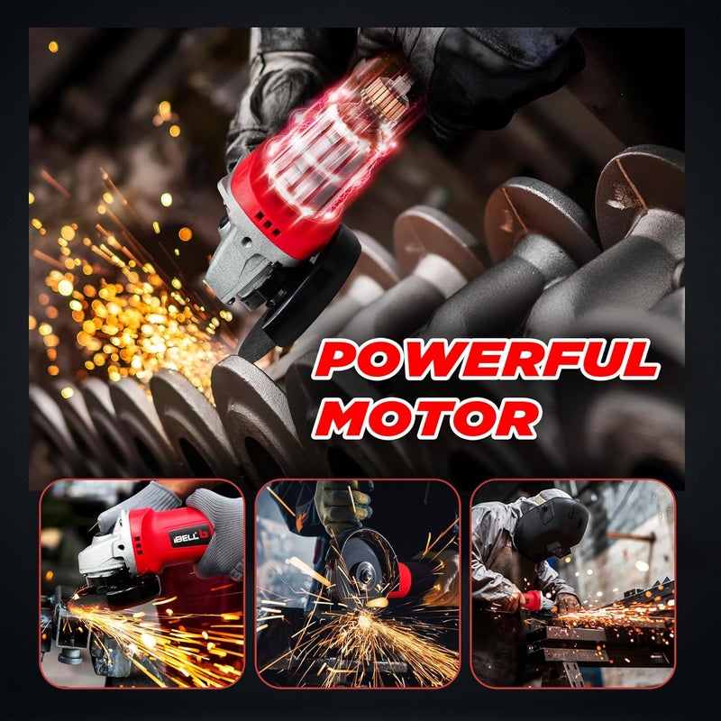 iBELL Angle Grinder AG10-72 | 1050W Heavy Duty | Copper Armature | 100mm/4" Disc Dia | 10500 RPM | With Grinding Wheel & Guard | Suitable for Cutting, Grinding & Polishing - Image 4
