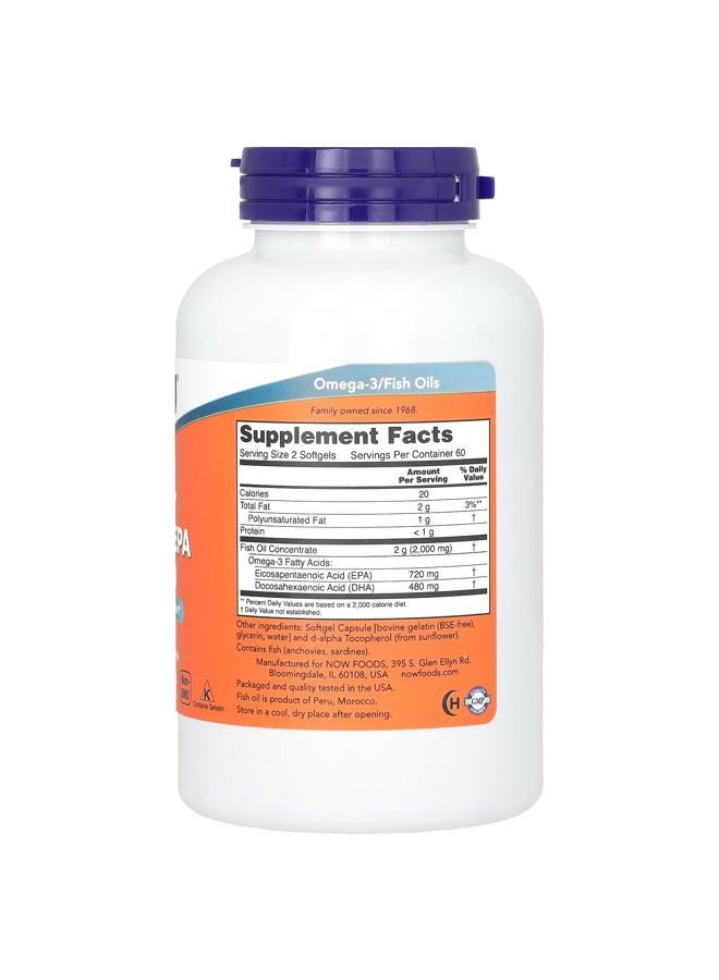 now Foods Super Omega EPA & DHA, Molecularly Distilled, Cardiovascular Support, 120 Softgels - Image 2