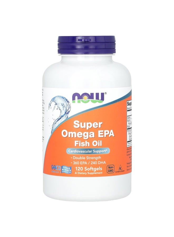now Foods Super Omega EPA & DHA, Molecularly Distilled, Cardiovascular Support, 120 Softgels - Image 1
