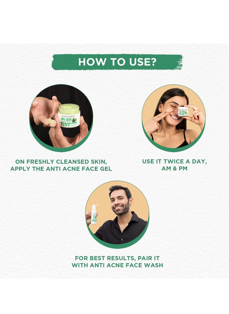 Bella Vita - Bella Vita Organic Anti Acne & Pimple Removal Face Gel Oil Free Hydrating Cream for Marks, Dark Spot Removal with Neem, Tea Tree and Aloe Vera, 50 gms - Image 1