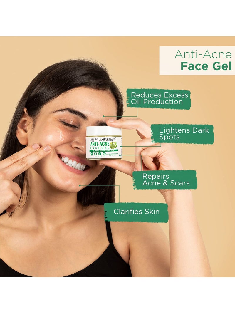 Bella Vita - Bella Vita Organic Anti Acne & Pimple Removal Face Gel Oil Free Hydrating Cream for Marks, Dark Spot Removal with Neem, Tea Tree and Aloe Vera, 50 gms - Image 1