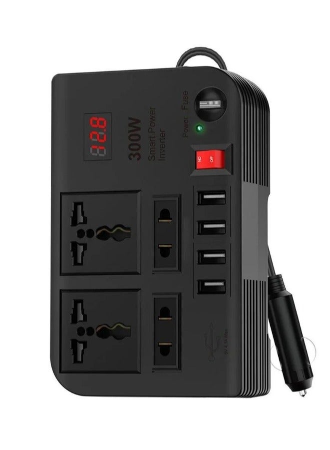 Denx 300W Car Power Inverter 12V to 220V Converter with Digital Display Multi Outlet - Image 2