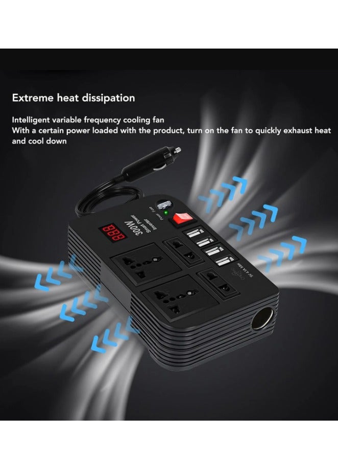 Denx 300W Car Power Inverter 12V to 220V Converter with Digital Display Multi Outlet - Image 3