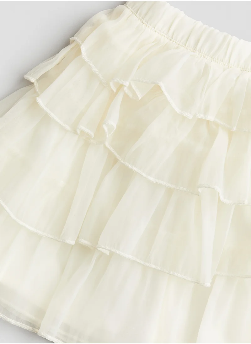 H&M Flounced Organza Skirt