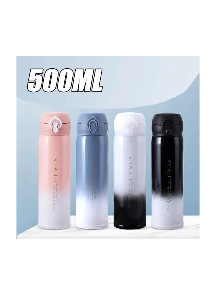 QSHOP QSHOP® Fashion Thermos Mug 500ml Vacuum Travel Mug Healthy Stainless Steel Thermos Insulated Thermos with Airtight Lid  - Image 4