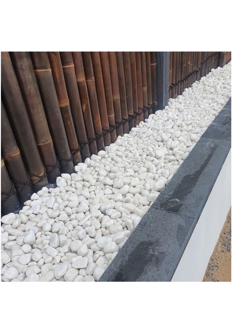 White Decorative Pebbles River Rock Large White Light Polished Stones For Glassware, Vases, Outdoor Graden, Lawn Aquariums 3Kg