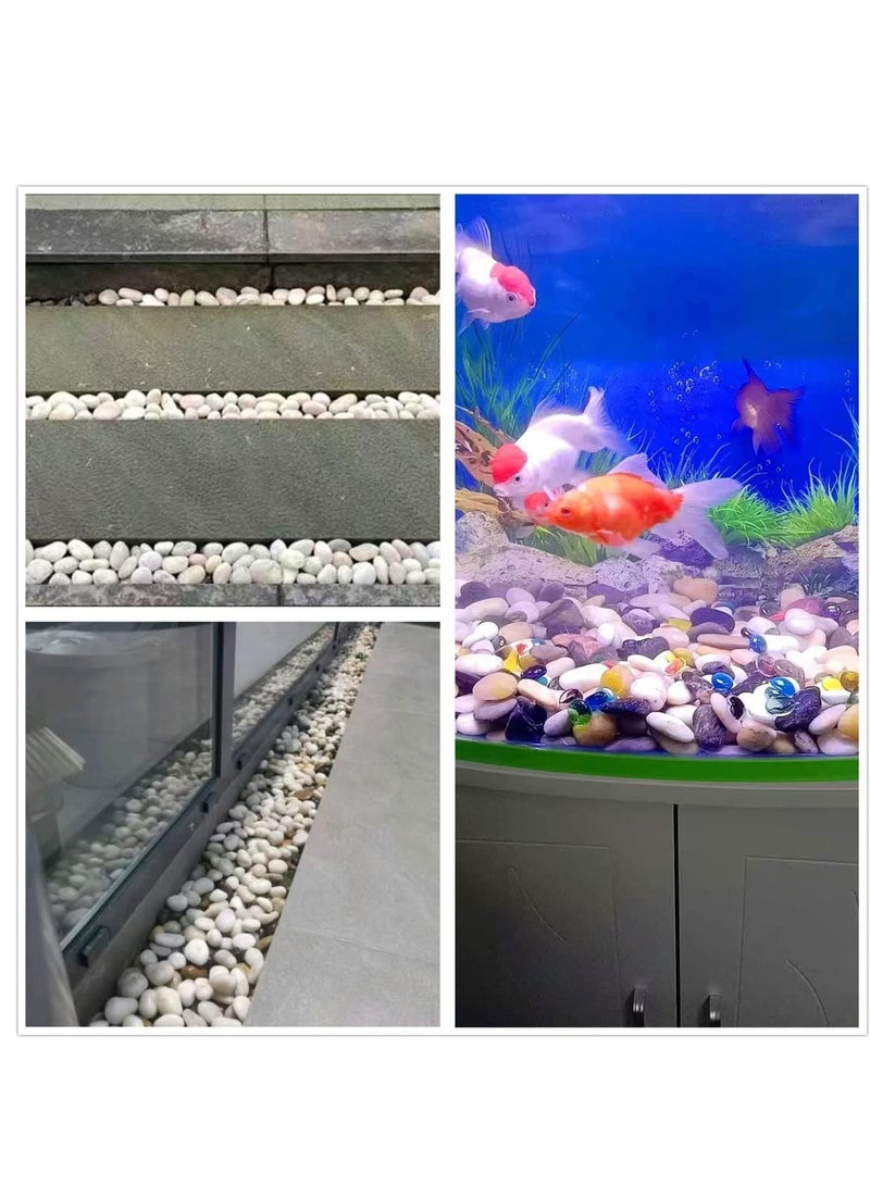 White Decorative Pebbles River Rock Large White Light Polished Stones For Glassware, Vases, Outdoor Graden, Lawn Aquariums 3Kg