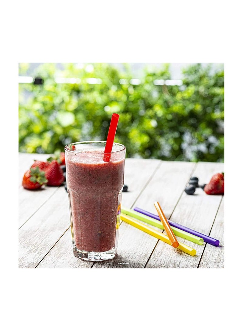 AMM Mixedcolor Plastic Straw Colorful Disposable Plastic Straws Widemouthed Large Straw Wide Straws for Milkshake and Smoothie  Pack Of 50 Pieces - Image 2