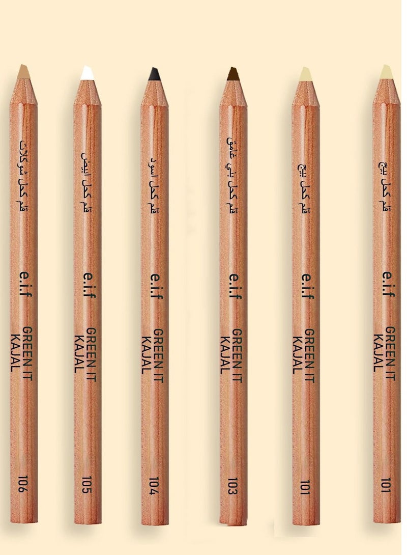 elf Kajal Eyeliner Pencil & Eyebrow Pencil 6Pcs  - Image 1