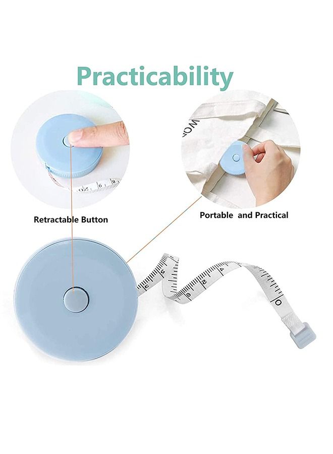 Umiwin 2 Pcs Tape Measure For Body Measuring, 60 inch Measuring Tape For Body Cloth Measurements, Sewing Tailor, Double Scale Soft Tape Measure, Retractable Fabric Tape Measure - Image 4