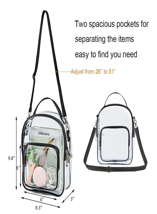 Edraco Clear Crossbody Purse Bag, Stadium Approved Clear Tote Bag with Strap for Concert, Sports Games One Size - Image 3