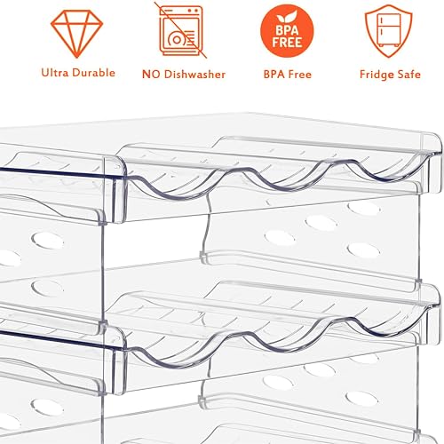 Baosia Stackable Wine Rack,Wine Bottle Holder for Inside Cabinet,for Pantry,Refrigerator,Countertop Organization-2 Tiers for 6 Bottles - Image 3