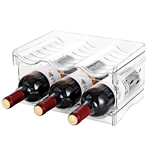 Baosia Stackable Wine Rack,Wine Bottle Holder for Inside Cabinet,for Pantry,Refrigerator,Countertop Organization-2 Tiers for 6 Bottles - Image 1