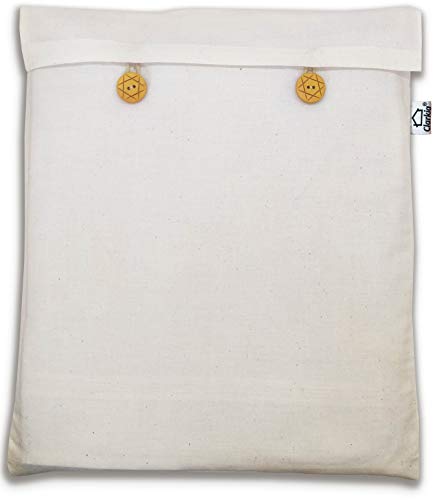 Clarkia Reusable Cotton Saree Cover for Storage Wardrobe Organizer Bags Saree Bags Cotton 16x14 inch Beige 12 - Image 3