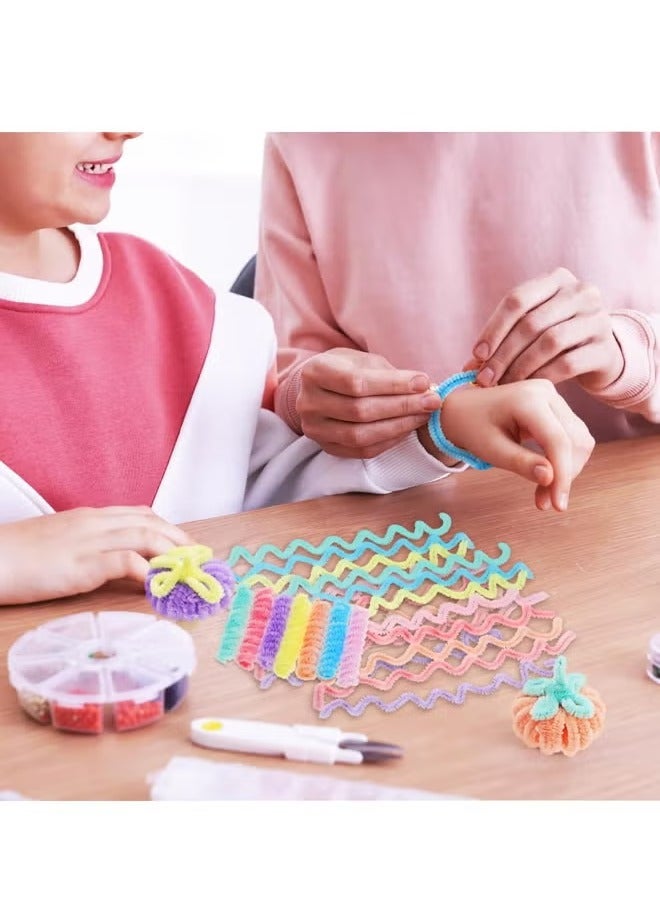 Geustos 70 Pcs Top Twisting Stick, Fuzzy Craft DIY, Colorful Fuzzy Wire Craft Pipe, Chenille Wire Plush - Image 5