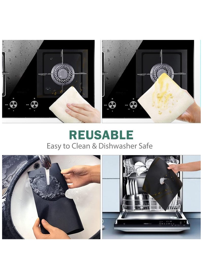 SHOWAY - Stove Burner Covers - Gas Range Protectors, Countertop Accessories for Kitchen, Reusable, Customizable, Non-stick, Dishwasher Safe, Heat-resistant Stovetop Guard (8 Pack). - Image 1