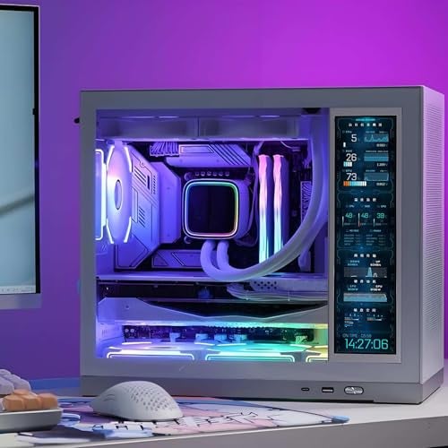 VSDISPLAY 9.1 Inch 1920x462 IPS Small Mini LCD Monitor PC Case LCD Screen Secondary Display Monitoring Computer Temperature CPU GPU RAM Data,White - Image 4